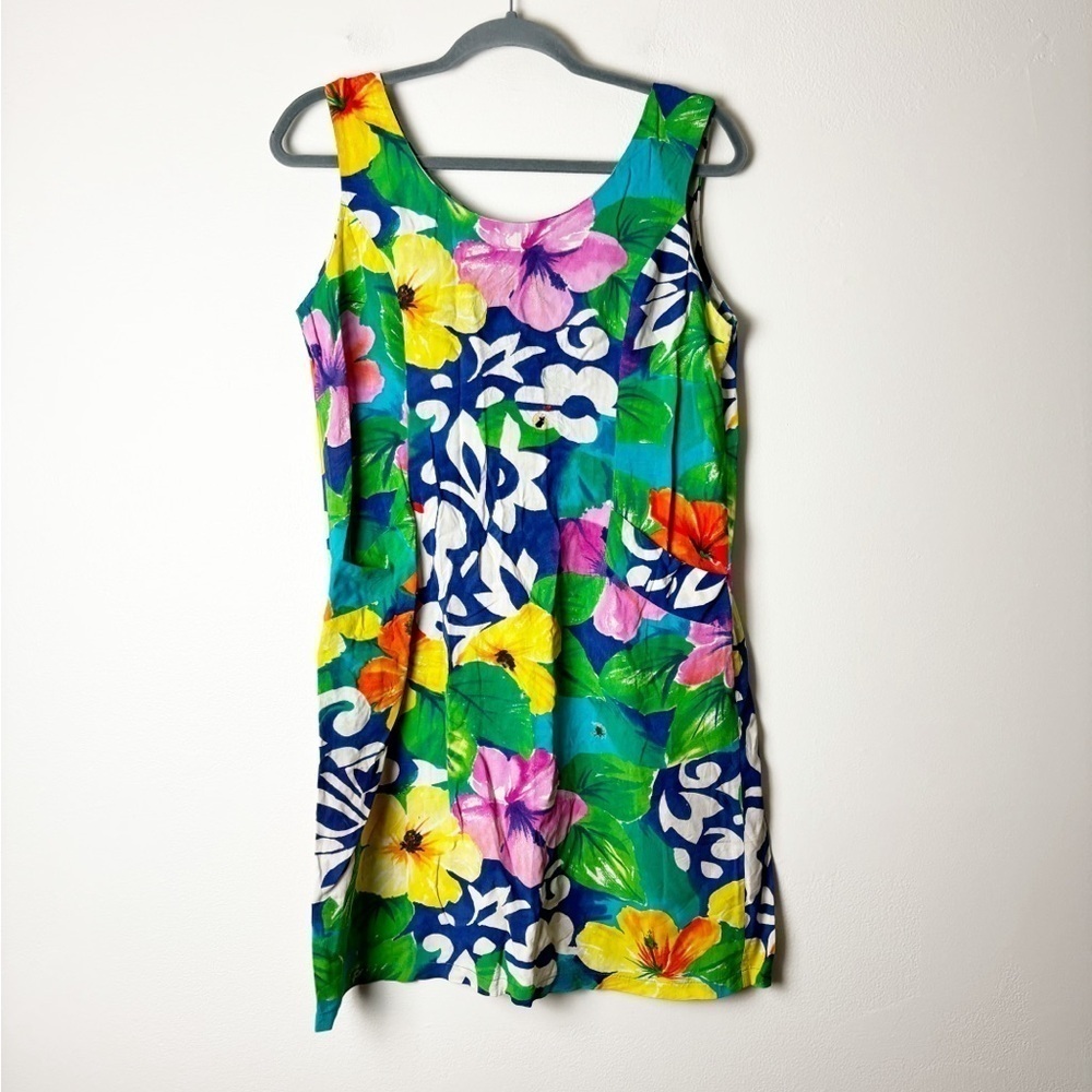 JAMS WORLD •Women’s Colorful Hawaiian Island Floral Tropical Hibiscus Dress Sz 7